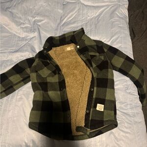 Woolrich Kids Black and Green Checkered Jacket